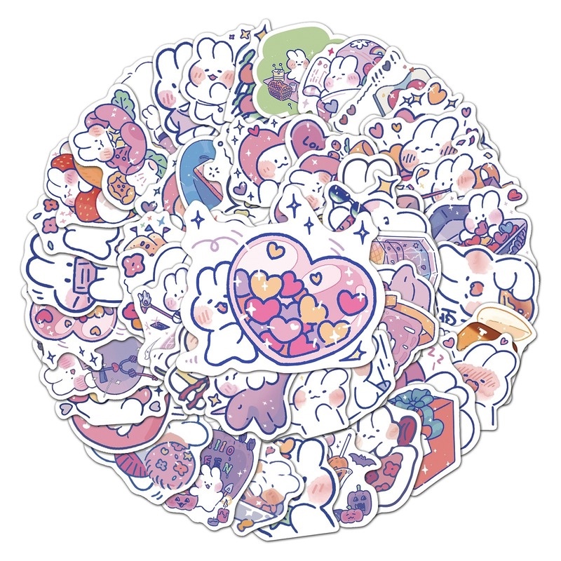Z & M❀ Hình Dán Mongmong ❀ Bộ 50 Miếng Dán Chống Thấm Nước Họa Tiết Hoạt Hình Kiểu Hàn Quốc Cho Bé