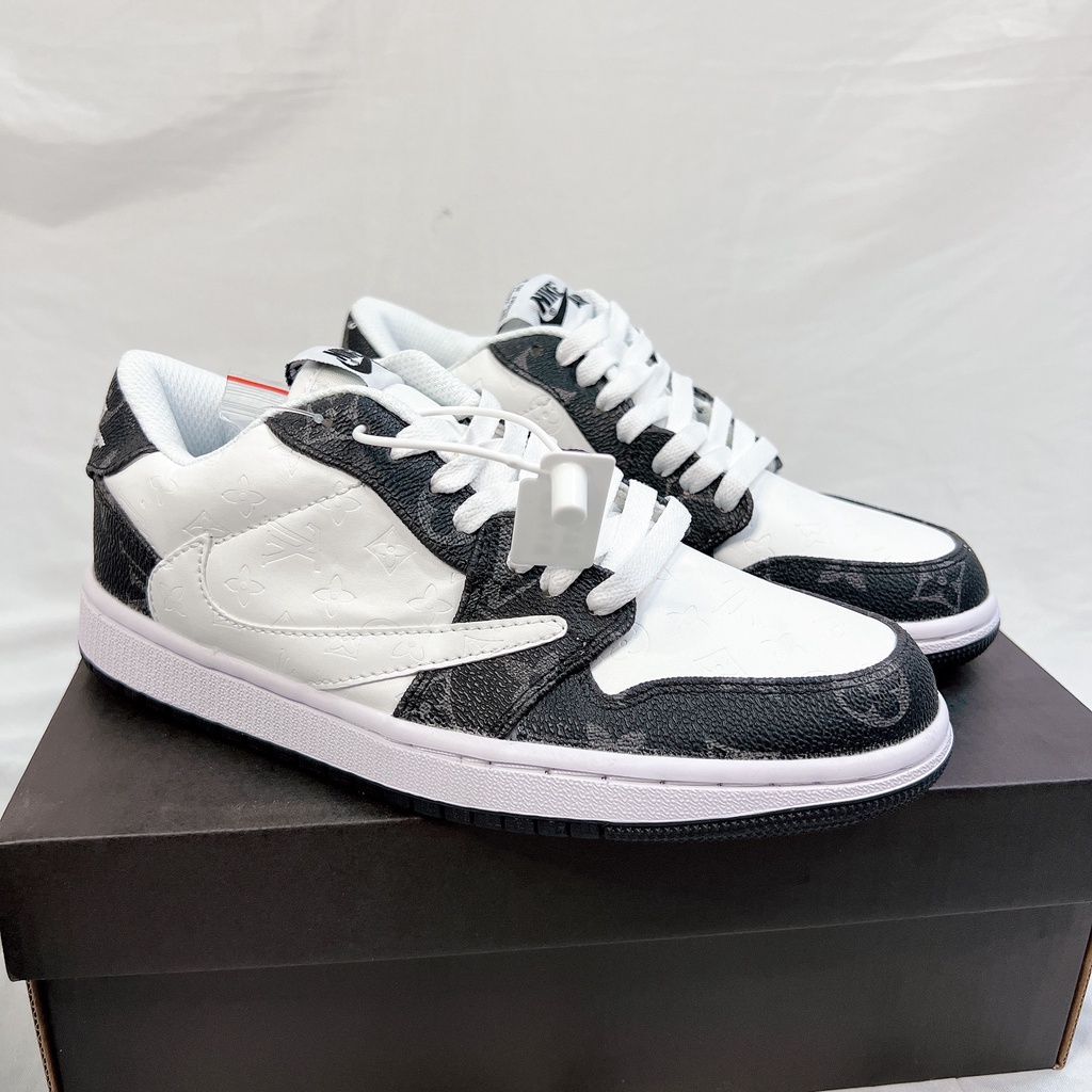 Giày Thể Thao Nam Nữ Ngô Thắng JD Thấp Travis Màu Đen Trắng