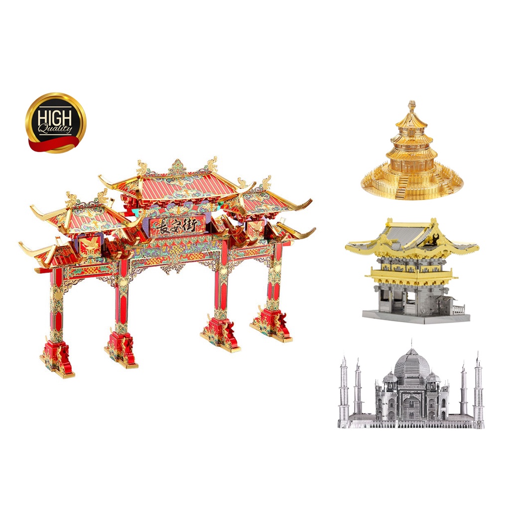 Mô hình Đền Chùa nổi tiếng thế giới lắp ráp kim loại 3D