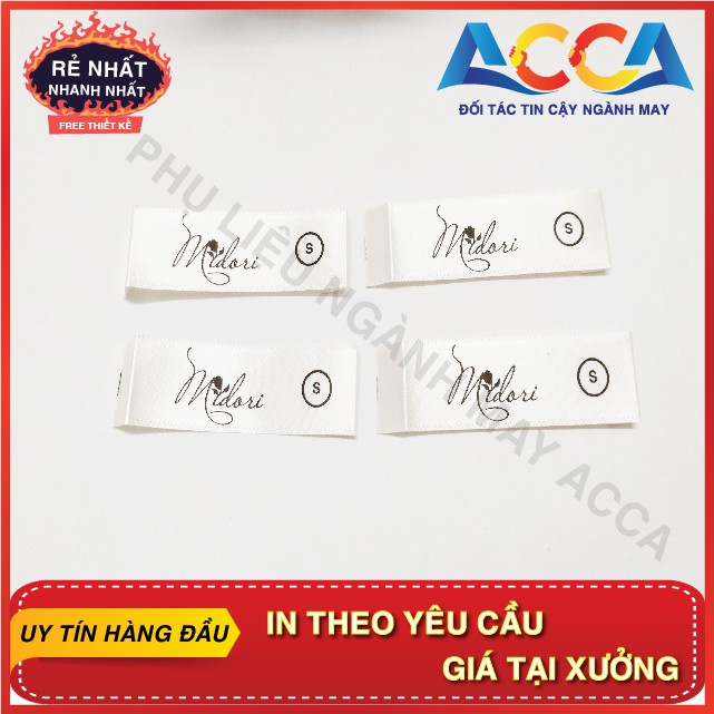[Nhãn mác quần áo] In Mác satin mềm mịn giá rẻ cho thương hiệu riêng_In nhanh, bền, đẹp, rẻ_Sản xuất trong 3 ngày