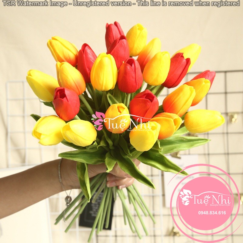 Hoa GiảHoa Tulip Giả PU Cao Cấp - Hoa Decor Trang Trí.