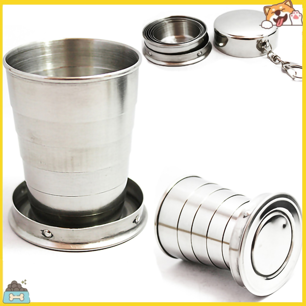 Cốc Nước Có Thể Gập Lại Chất Liệu Thép Không Gỉ Tiện Dụng