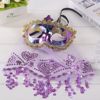 Mặt nạ nửa mặt có khăn che MÀU TÍM phong cách cổ trang,anh hùng,hóa trang dùng cho sự kiện,lễ hội hóa trang