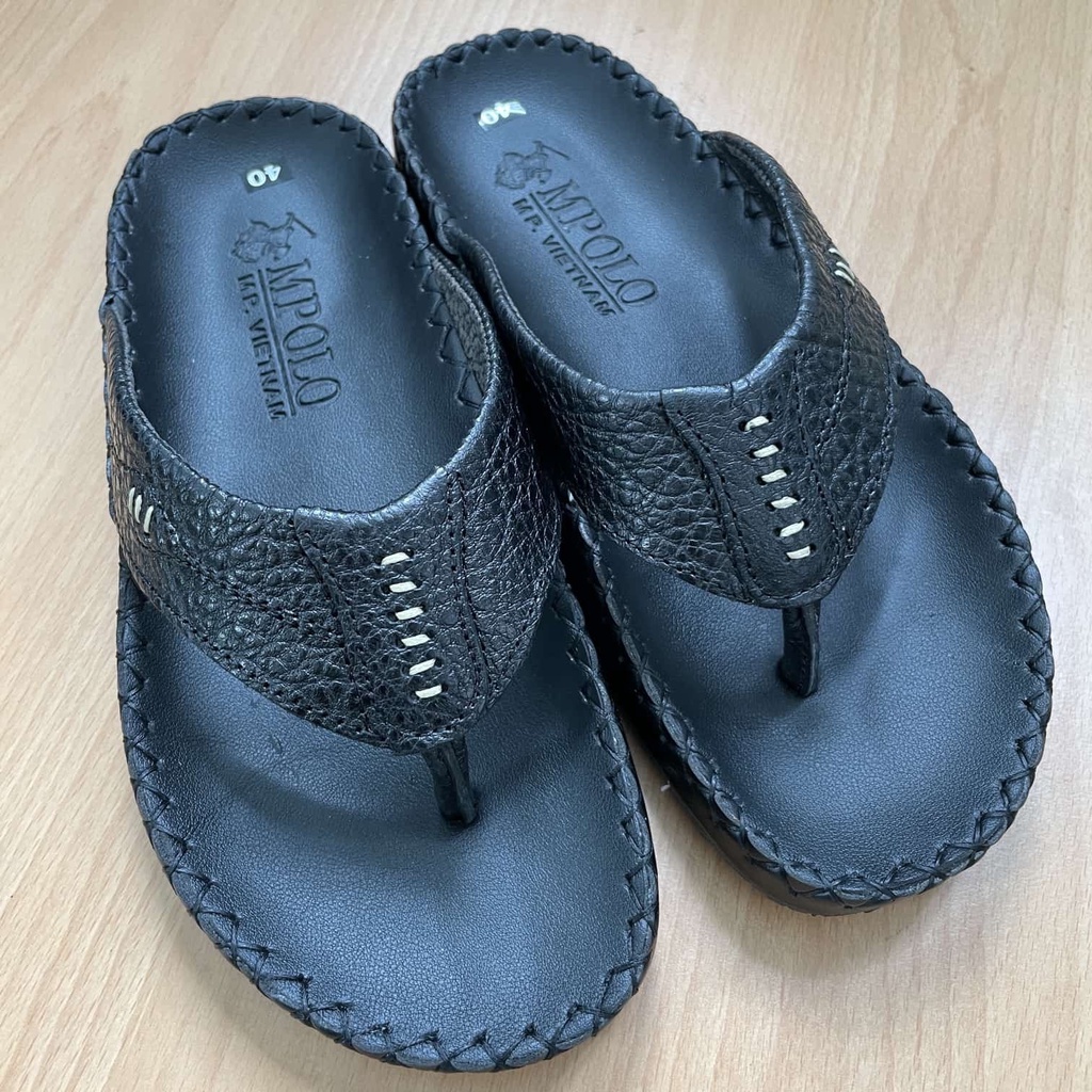 Dép Nam Xỏ Ngón Da Bò Thật 100% Cao Cấp Hàng xuất thái MPOLO Dép kẹp da bò thật 100%