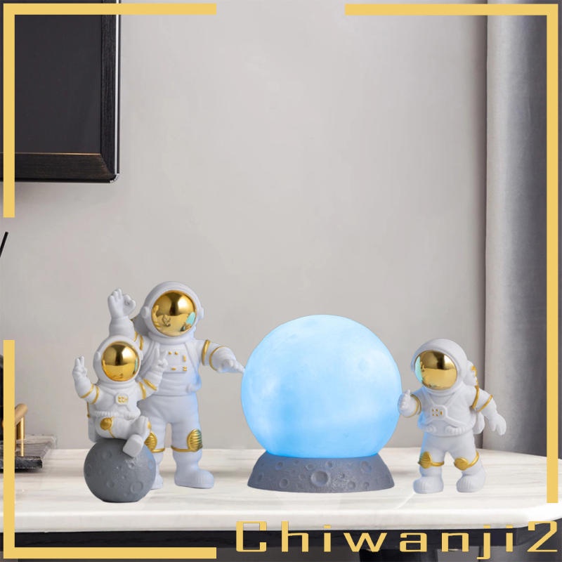 Set 4 vật trang trí hình phi hành gia trang trí phòng khách/phòng ngủ