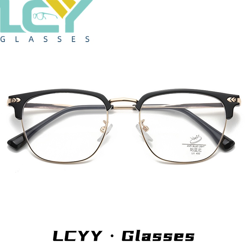 Mắt Kính Gọng Kim Loại Chống Ánh Sáng Xanh Lam Phong Cách Doanh Nhân Thời Trang LCYY2022 / 9296