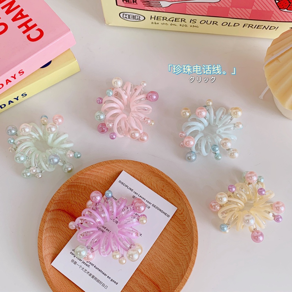 Dây buộc tóc cao su đính ngọc trai giả thời trang dành cho nữ