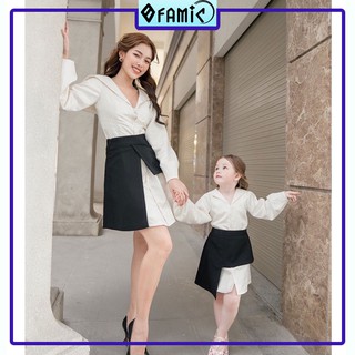 Đầm đôi mẹ và bé ❤️𝑭𝑹𝑬𝑬𝑺𝑯𝑰𝑷❤️ Giảm 5K khi nhập mã [ VAY NU ] Đầm Mẹ Và Bé Gái Sơ Mi Phối Tà Chân Váy