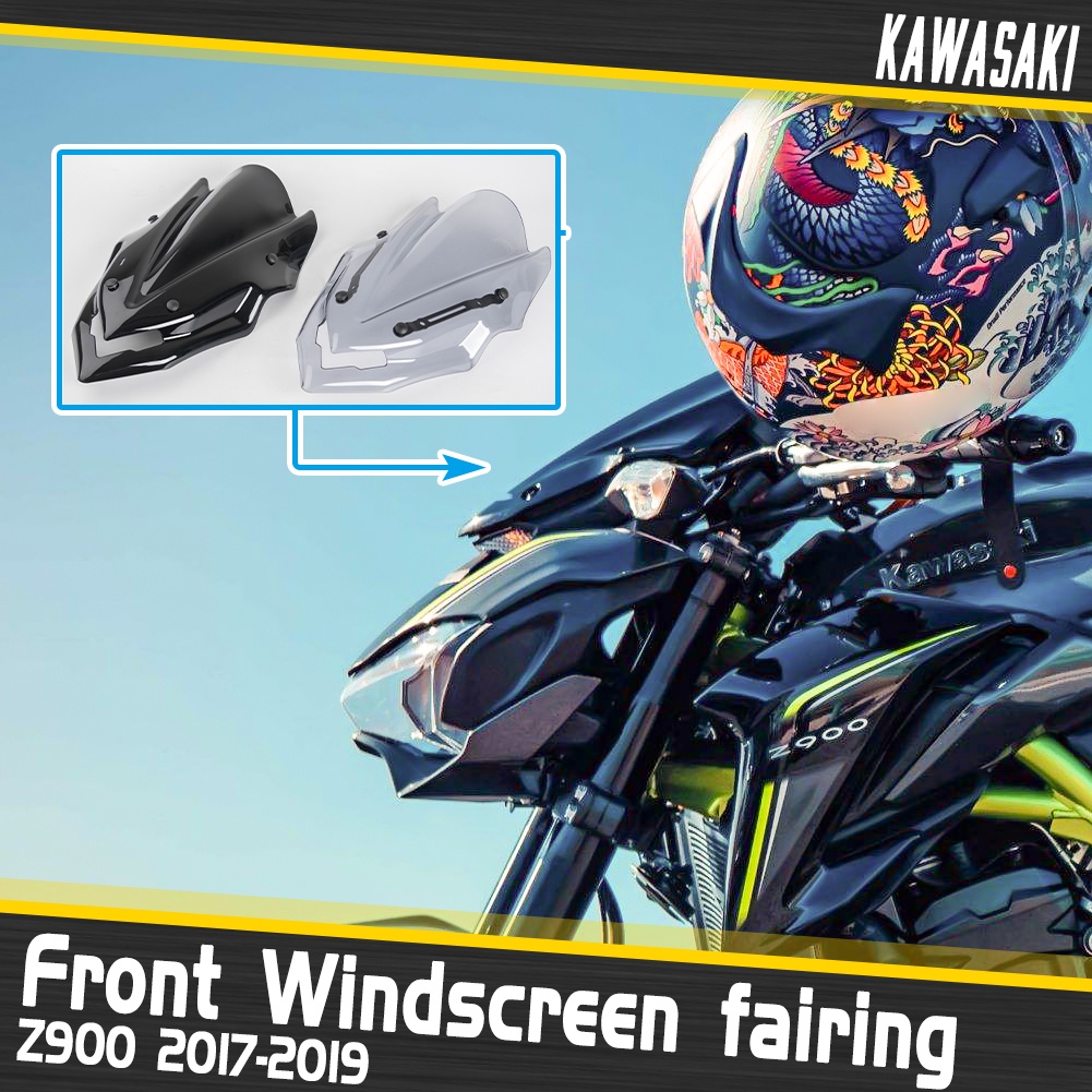 VISER Tấm che kính chắn gió xe máy LJBKOALL Tấm che kính chắn gió cho Kawasaki Z900 2023 2022 2021 2020 2017 2018 2019 Z 900 Tấm chắn gió mọc lên có giá đỡ Mới