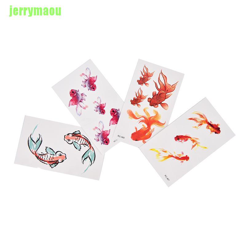 [JERU] Goldfish Temporary Tattoo Women Body Art Animal Waterproof Tattoo Sticker ERHZ