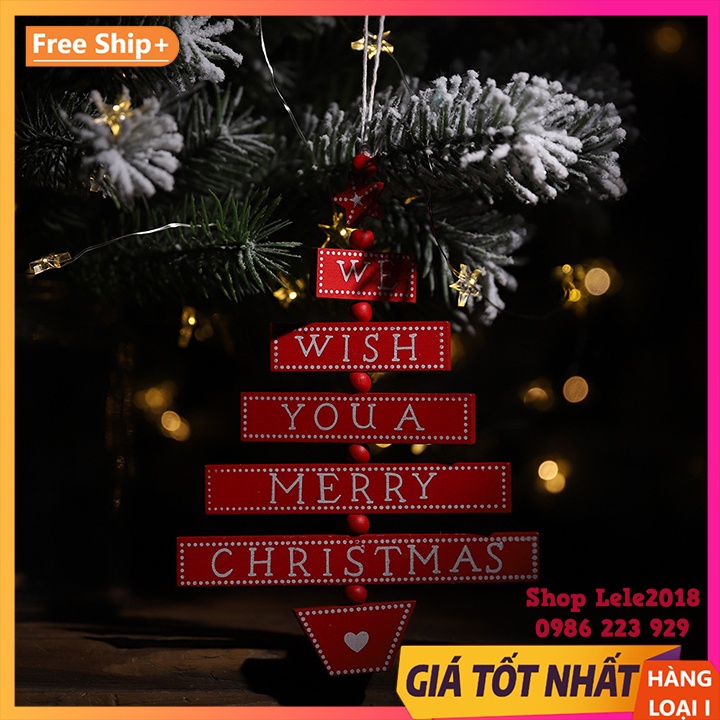 Dây treo chữ ❤️We Wish You A Merry Christmas❤️ bằng gỗ trang trí cây thông Noel