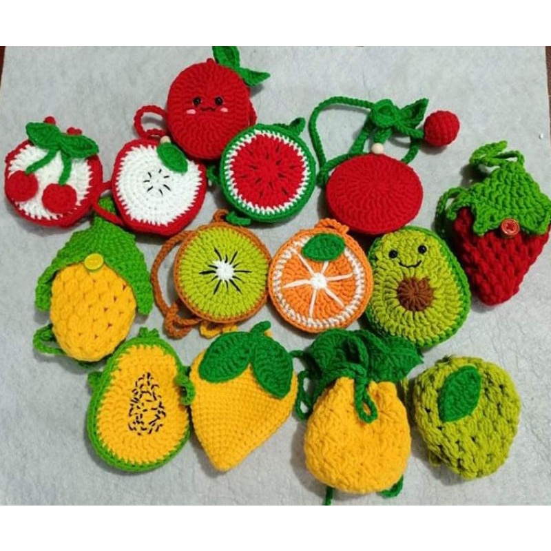 ( Chọn mẫu + ghép tên ) Túi đựng tỏi cho bé hình hoa quả
