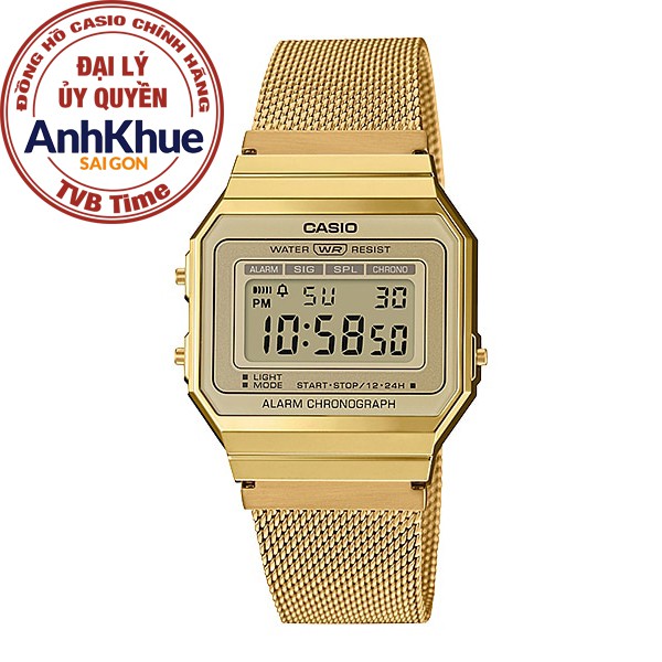 Đồng hồ unisex dây kim loại Casio chính hãng A700WMG-9ADF (35mm)