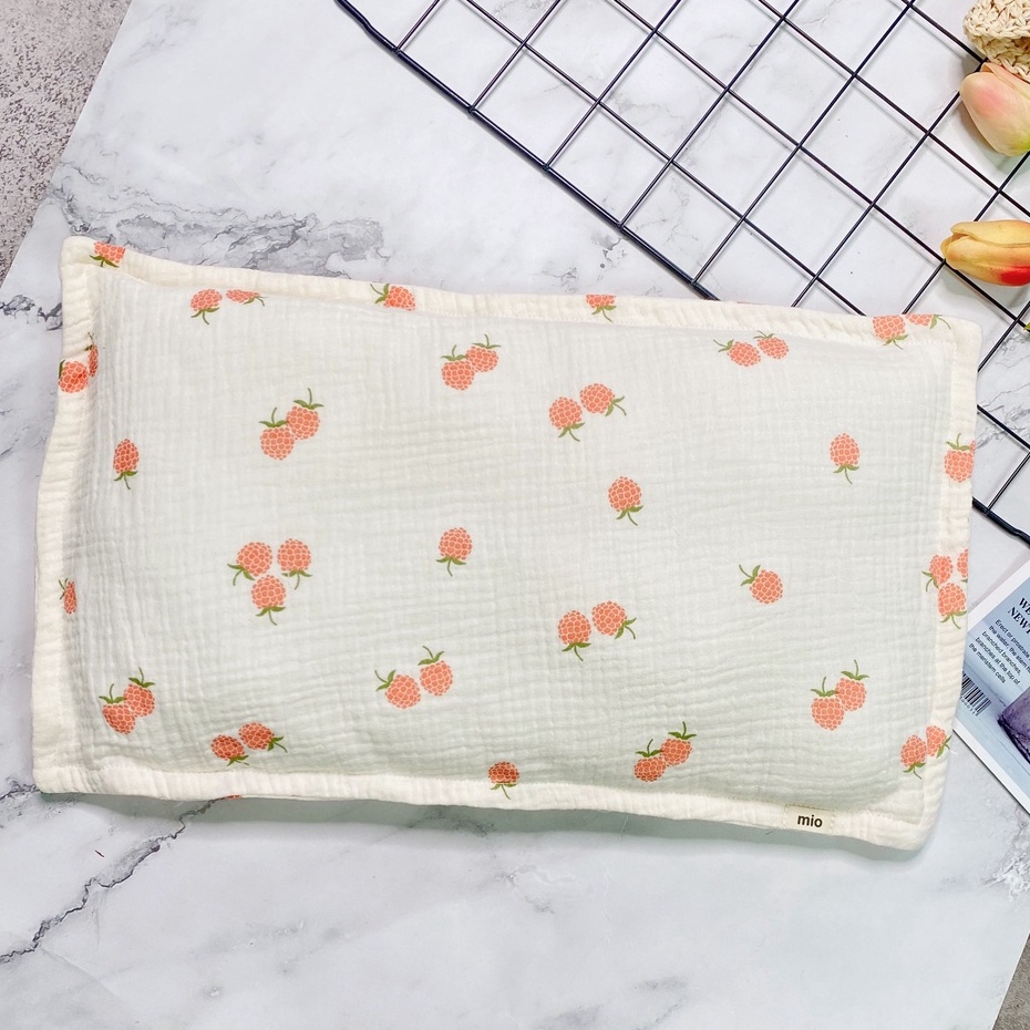 Gối xô sơ sinh muslin hữu cơ tự nhiên chống bẹp đầu, thấm hút mồ hôi, lót bông dày dặn GX01