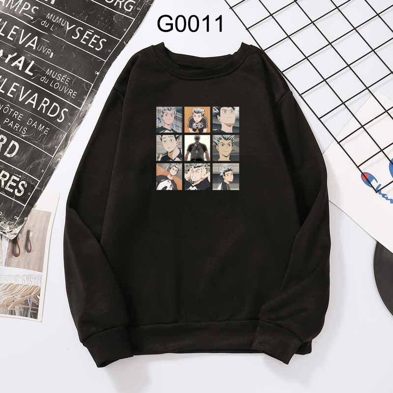 Aikyuu Áo Khoác Hoodie Tay Dài Chui Đầu In Hình Bóng Chuyền Junior Hinata Shouyou
