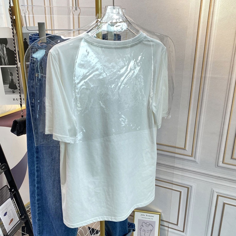 Áo thun HIIXIIVI 100% cotton tay ngắn cổ tròn in họa tiết thời trang mùa hè phong cách Hàn Quốc 2022 dành cho nữ