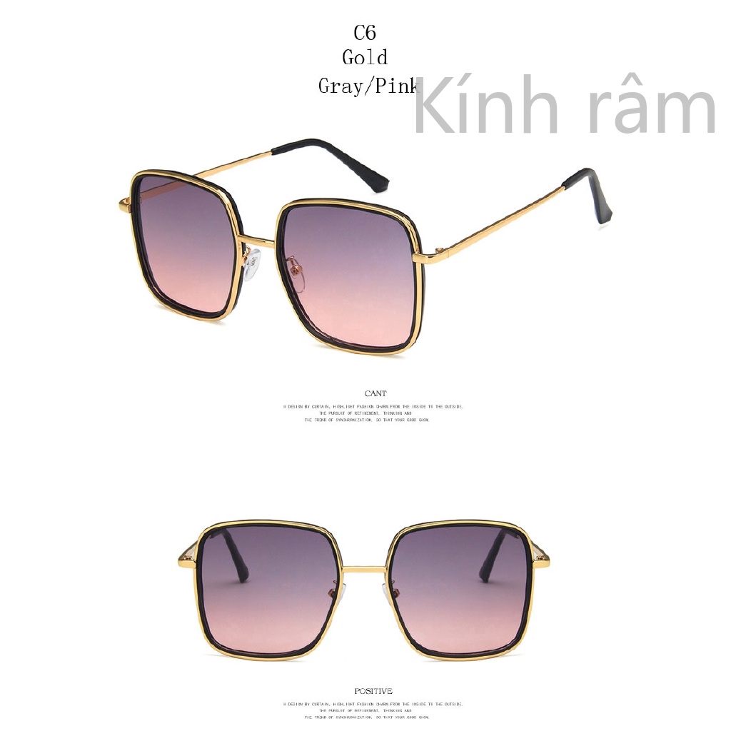 Kính chống nắng 6298 gọng vuông thời thượng