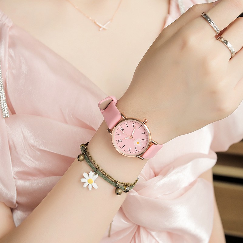 Đồng hồ thời trang nữ Mstianq MH022 mặt hoa cúc cực đẹp, nhiều màu dể dàng phối đồ, cá tính, trẻ trung