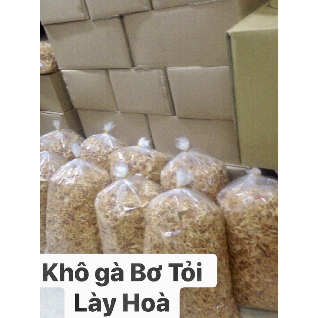 500g Khô gà Bơ tỏi cay  Lày Hoà: 1 túi zipper 500gr