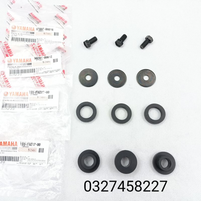 Bộ ốc đệm cao su bắt ghi đông sọ khỉ EXCITER 135, 2006-2014 zin