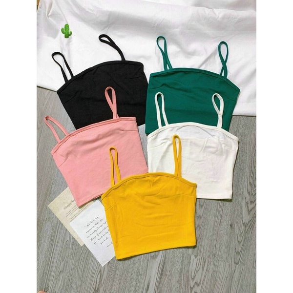 Áo 2 dây croptop ngực cúp form body ôm sát cơ thể, chất thun borip ôm sát cơ thể cho nàng &lt;53kg COLORY SHOP
