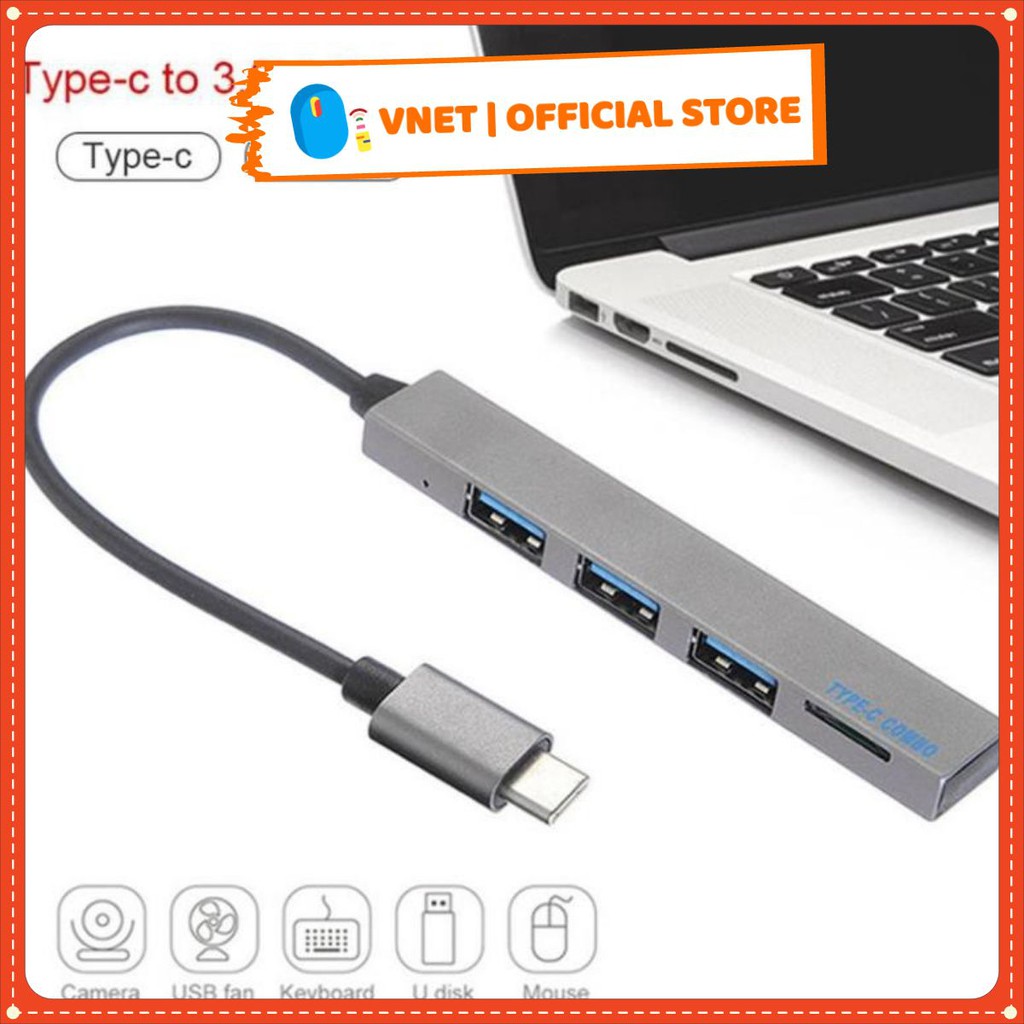 Cáp chuyển Type-C Sang 4 cổng USB 3.0 Cho Macbook