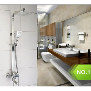 Bộ vòi sen tắm đứng nóng lạnh Inox SUS304 Khánh Đăng - Thân vuông MS086