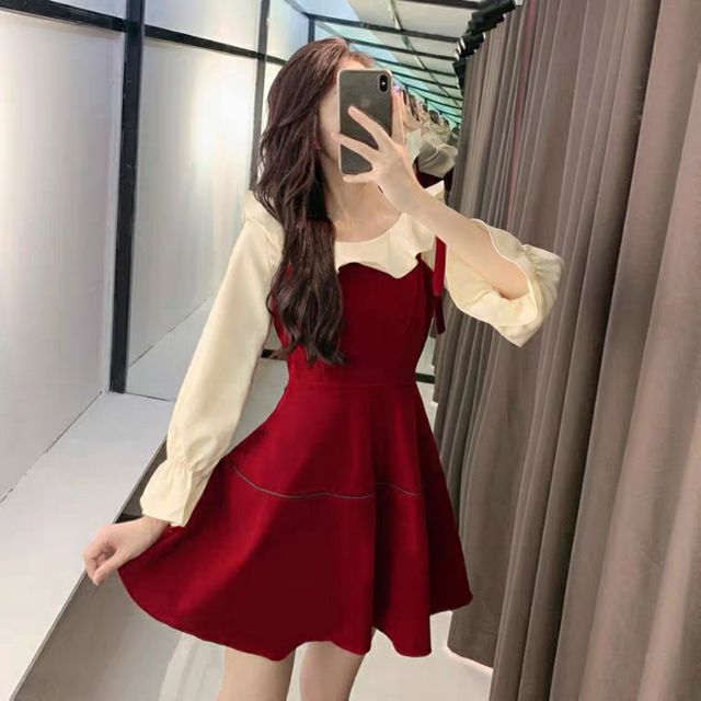 Đầm dây nhung Taobao