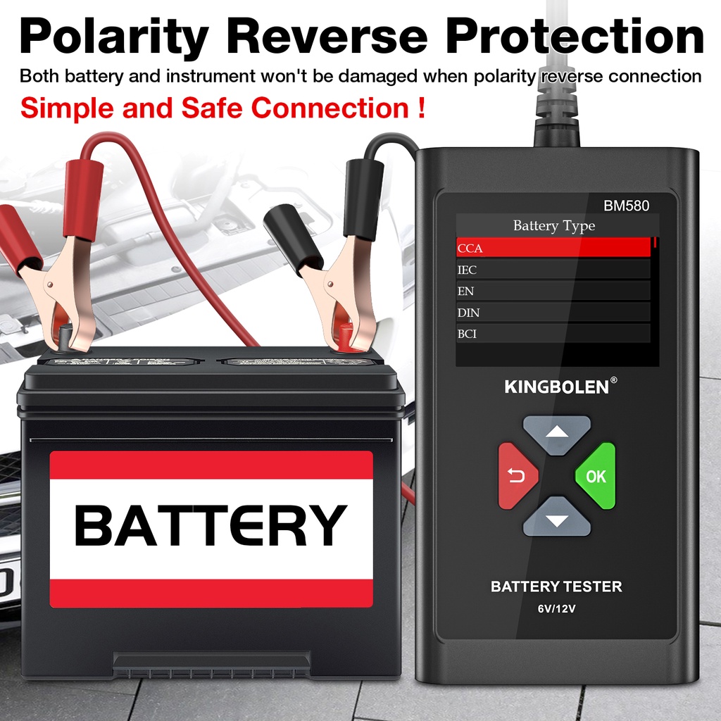 Thiết Bị Phân Tích Pin BM580 6V 12V 100-2000CCA 2AH-220AH Chuyên Dụng Cho Xe Hơi