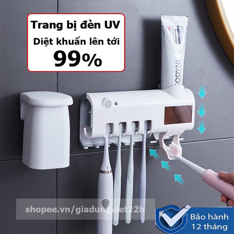 Giá treo bàn chải đánh răng khử khuẩn bằng tia UV cao cấp