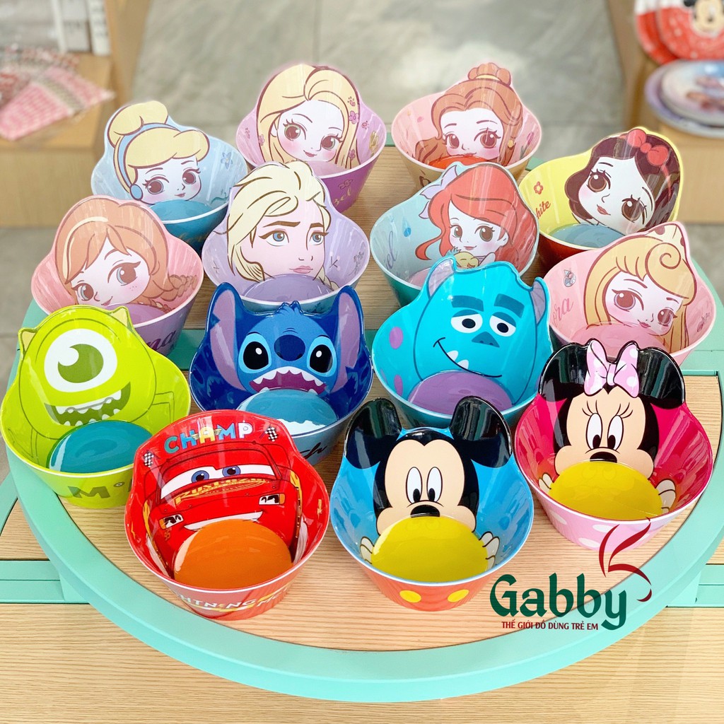 TÔ DISNEY MELAMINE MICKEY/ MINNIE/ ELSA/ MC QUEEN/ OLAF/ MIKE/ SULLEY/ SNOW WHITE/ CINDERELLA/ BELLE/ RAPUNZEL/ AURORA