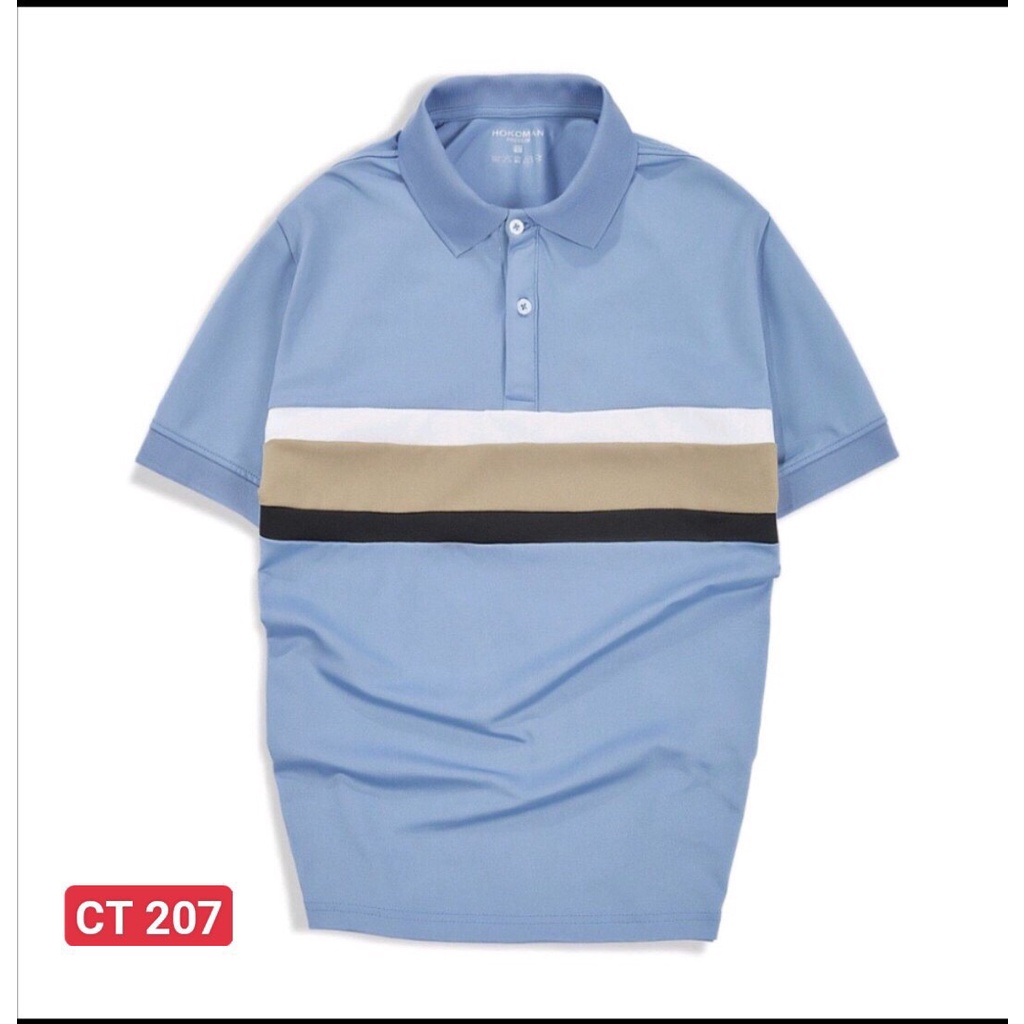 Áo Thun Nam Cổ Tròn - Áo Polo Nam Tay Ngắn Xanh Trắng  Mềm Mại, Dễ Chịu, Thoáng Mát CT207