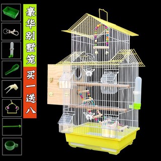 Budgerigar Bird Lồng Mắt trắng Hoa mẫu đơn Người chim biệt thự lớn vẹt kim loại mái cảnh