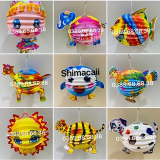 200 Cái lồng đèn trung thu hình thú Size Trung - lồng đèn trung thu giấy xếp các loại