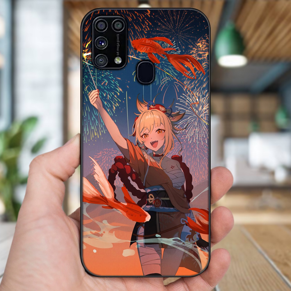 Ốp lưng Samsung M31 viền đen in hình Yoimiya Genshin Impact