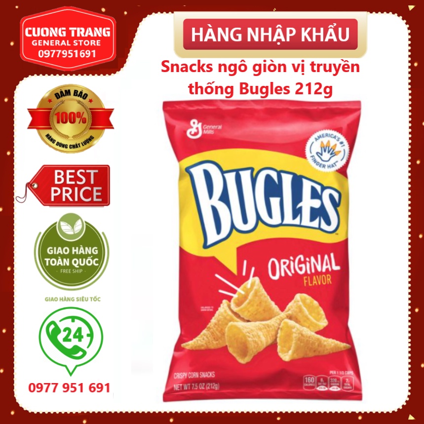 Snacks ngô giòn vị truyền thống Bugles 212g