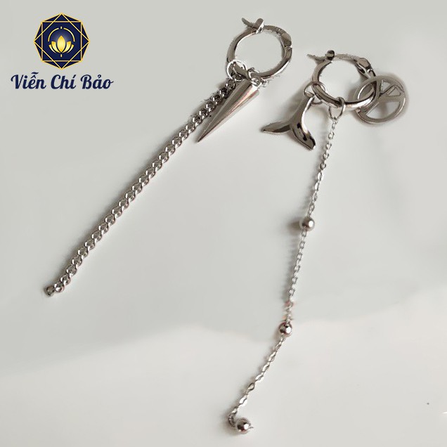 Khuyên tai bạc nữ dạng thả chất liệu bạc Thái 925 trẻ trung cá tính thương hiệu Viễn Chí Bảo B400402