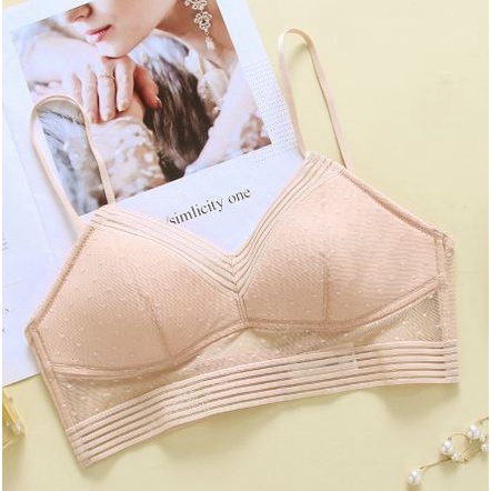 Áo bra nữ Embra chấm bi, hở lưng chữ U thấp không gọng hàng cao cấp EBALB30