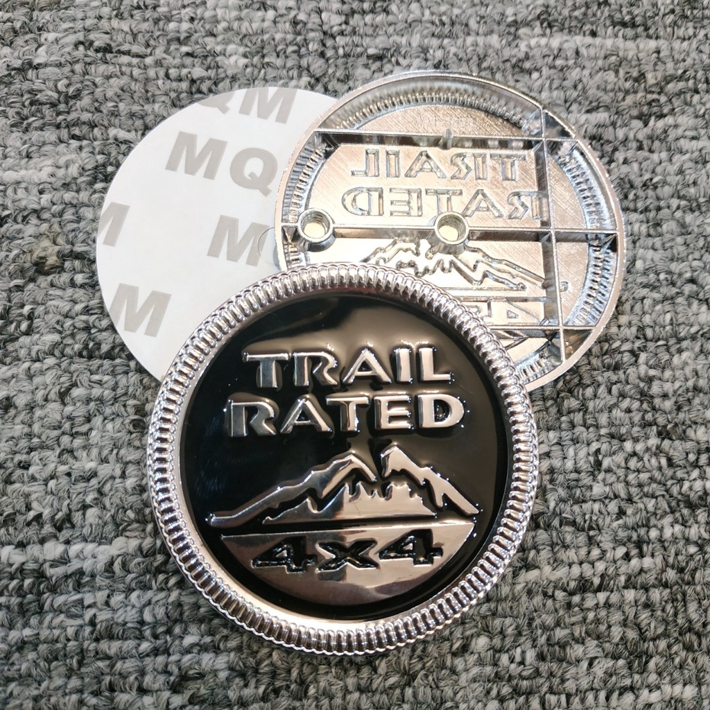 Logo dán xe Trail Rated tròn hợp kim đường kính 6.2cm