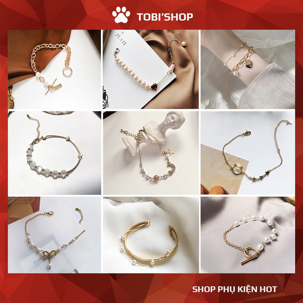 Vòng tay ngọc trai nhân tạo CD dành cho nữ lắc tay ngọc xinh xắn sang trọng TB294