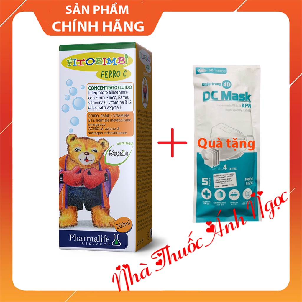 [CHÍNH HÃNG] Fitobimbi Ferro C - Bổ sung Sắt, Vitamin C, Kẽm và các Vitamin, khoáng chất. Giúp tăng cường sức đề kháng