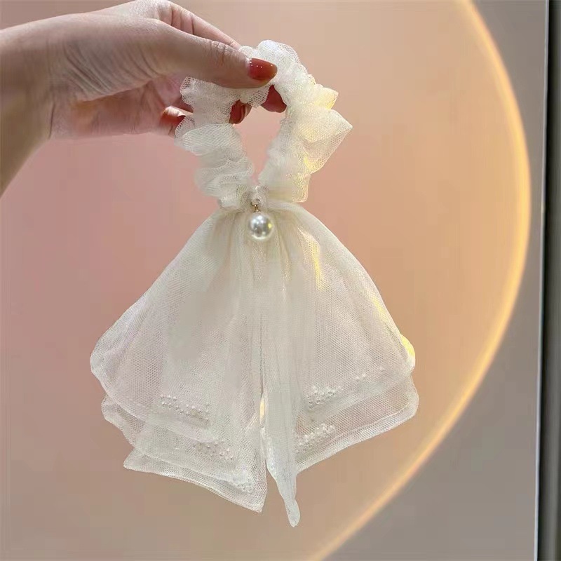 Dây Cột Tóc Đính Ngọc Trai Xinh Xắn Dành Cho Nữ