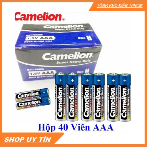 Hộp 40 viên Pin Tiểu AAA (3A) Camelion Super Heavy Duty Battery 1.5V (mẫu mới)