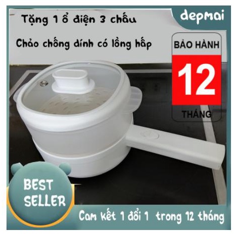 Nồi lẩu điện mini Olayks đa chức năng dung tích 1.5 lít chống dính hiệu quả