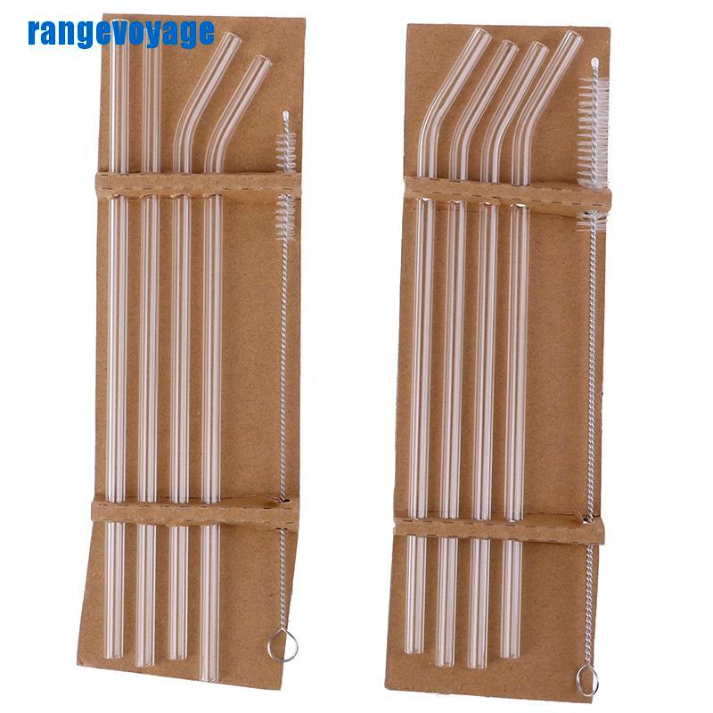 Bộ 11 Ống Hút Thủy Tinh Trong Suốt Tiện Dụng