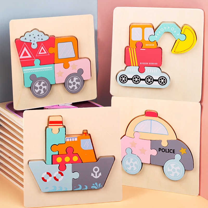 Tranh 3D Ghép Hình Nổi, Chất Liệu Gỗ Cao Cấp, Phù Hợp Cho Bé 1-7 Tuổi Kích Thước 15 x 15 cm Kids_Store688