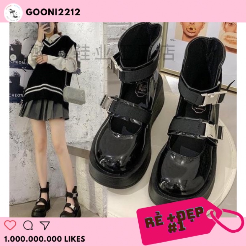 Giày boot chiến binh cao cổ, giày mary jane phong cách lolita cá tính độc lạ thời trang dành cho nữ