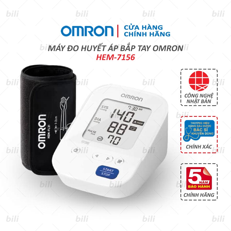 Máy đo huyết áp tự động bắp tay OMRON HEM-7156 ⚡ Vòng bít thế hệ mới xoay 360 độ cho kết quả đo chính xác