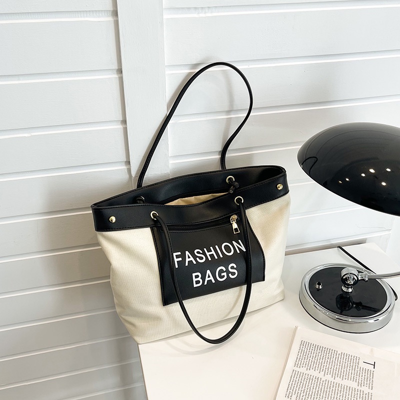 Túi Xách Canvas Cỡ Lớn 2022 Họa Tiết Chữ Thời Trang Cho Nữ
