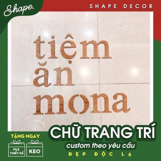 Combo chữ dán tường chất liệu gỗ